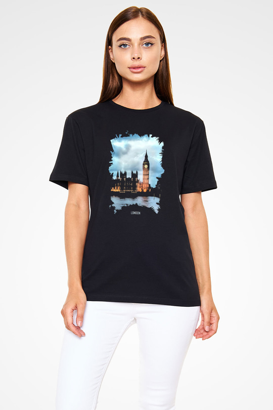 Big Ben Siyah Unisex Tişört T-Shirt - TişörtFabrikası
