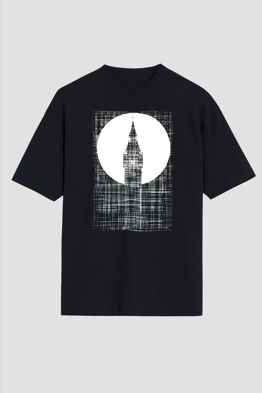 Big Ben Siyah Oversize Tişört Oversize T-shirt - TişörtFabrikası
