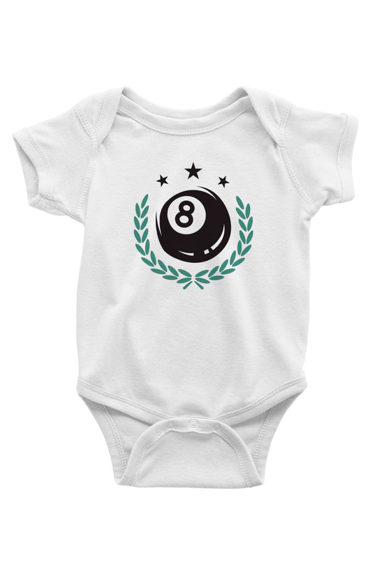 Bilardo Beyaz Bebek Body - Zıbın