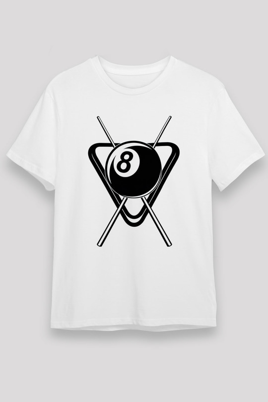 Bilardo Beyaz Unisex Tişört T-Shirt - TişörtFabrikası