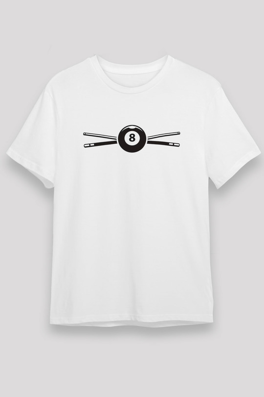 Bilardo Beyaz Unisex Tişört T-Shirt - TişörtFabrikası