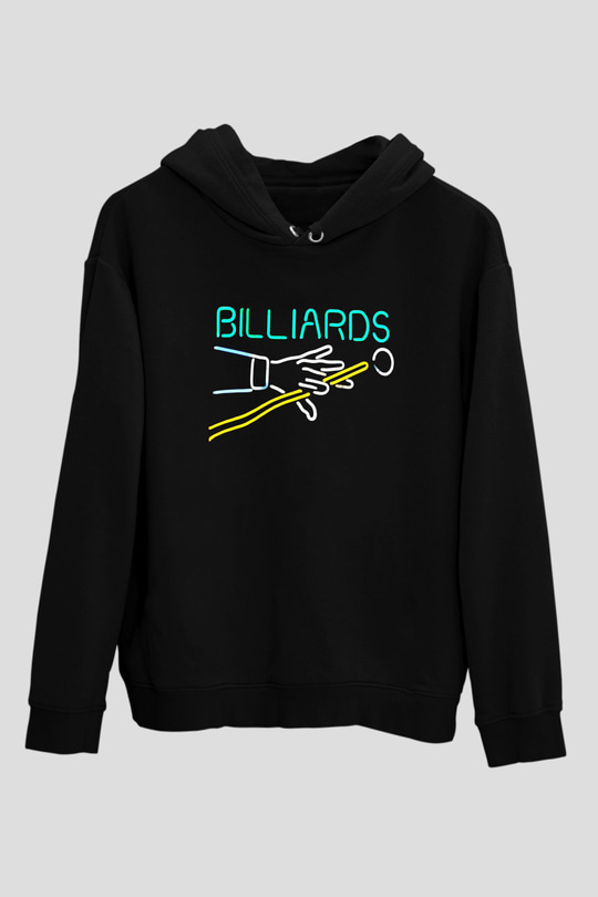Bilardo Siyah Unisex Hoodie