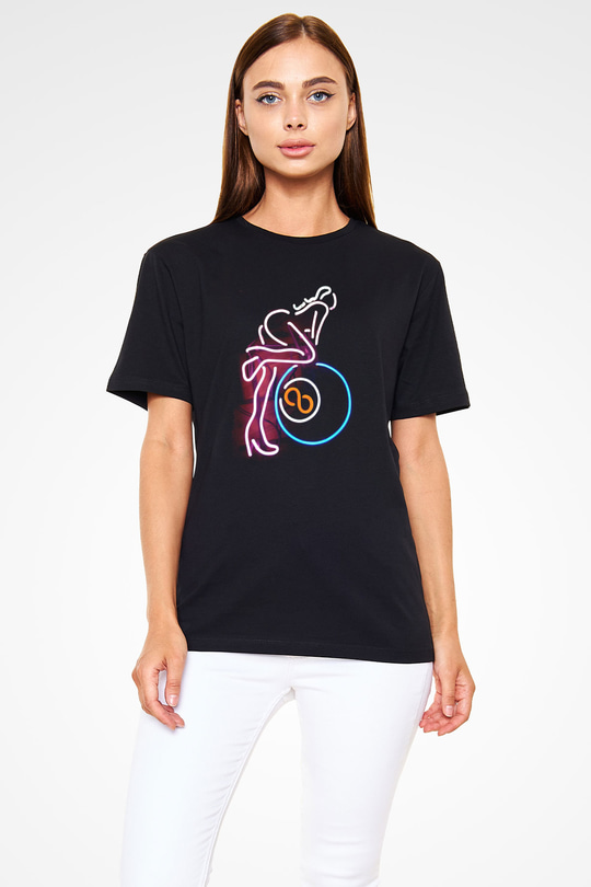 Bilardo Siyah Unisex Tişört T-Shirt - TişörtFabrikası