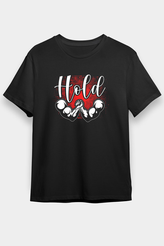 Bilek Güreşi - Arm Wrestling Baskılı Unisex Siyah Tişört - Tshirt