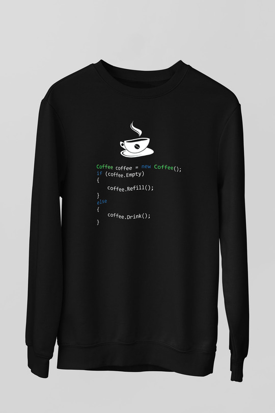 Bilgisayar programcısı Siyah Unisex Sweatshirt