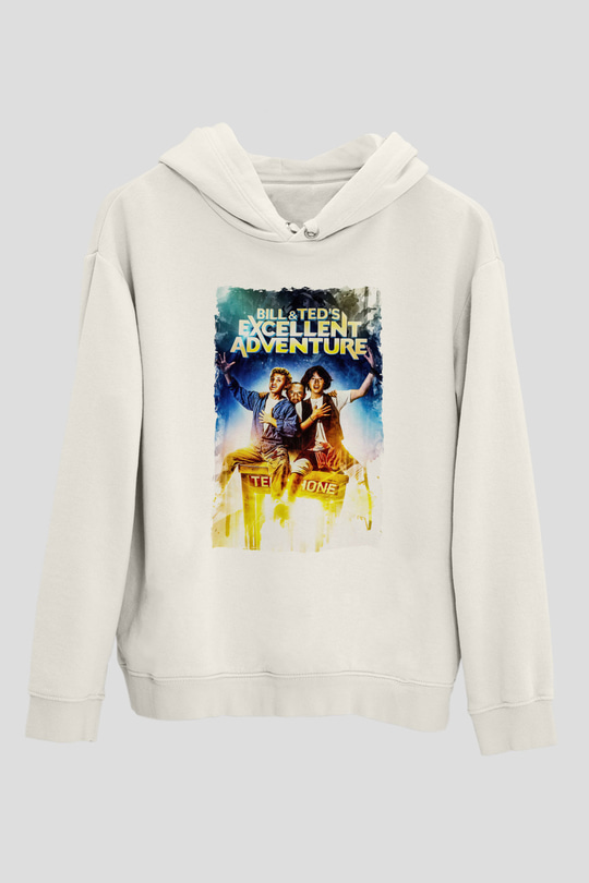 Bill and Teds Excellent Adventure Beyaz Unisex Hoodie