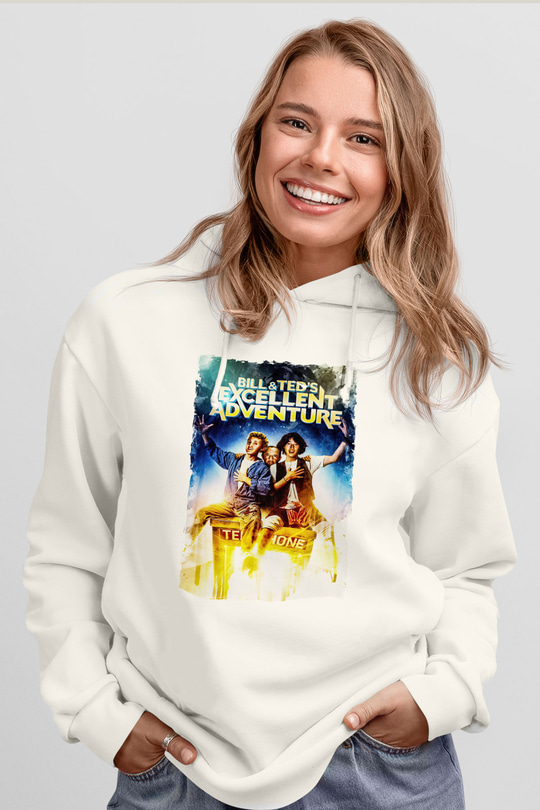 Bill and Teds Excellent Adventure Beyaz Unisex Hoodie