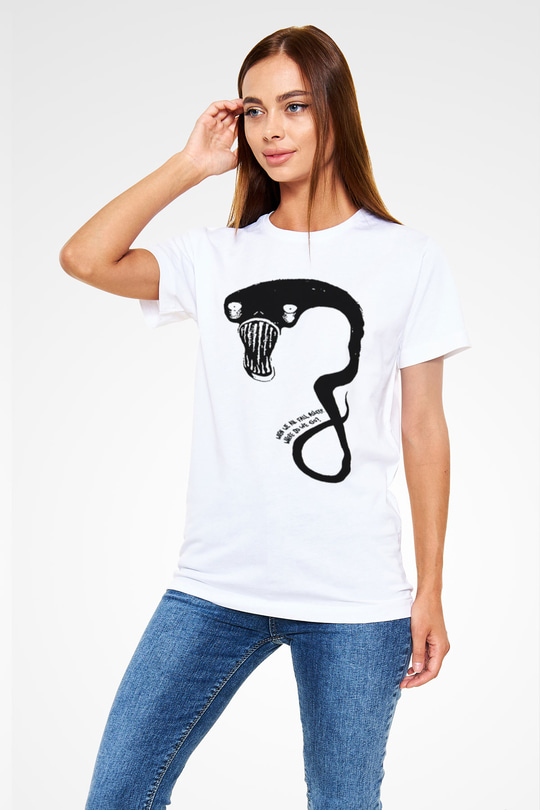 Billie Eilish Baskılı Unisex Beyaz Tişört - Tshirt