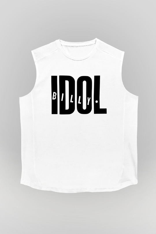 Billy Idol Beyaz Unisex Kolsuz Tişört