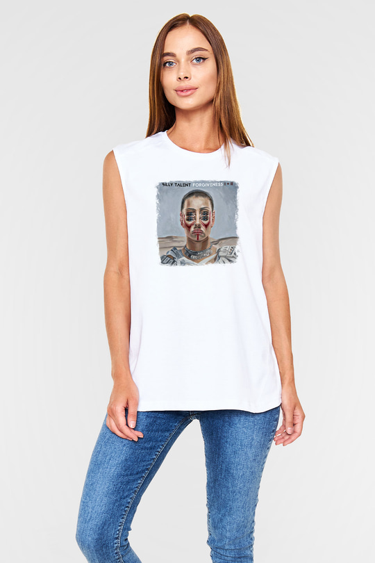 Billy Talent Baskılı Unisex Beyaz Kolsuz Tişört