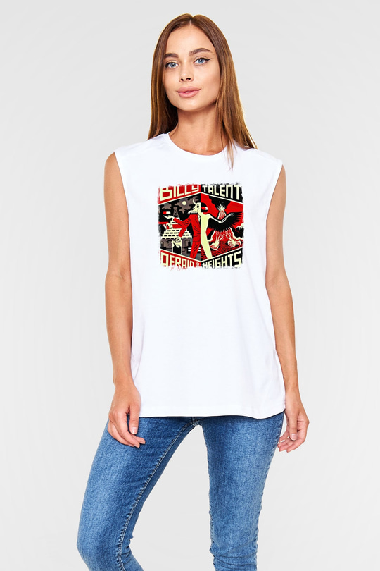 Billy Talent Baskılı Unisex Beyaz Kolsuz Tişört