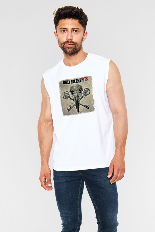 Billy Talent Baskılı Unisex Beyaz Kolsuz Tişört