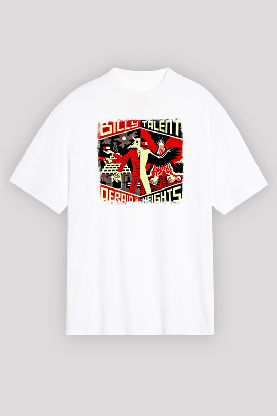 Billy Talent Baskılı Unisex Beyaz Oversize Tişört