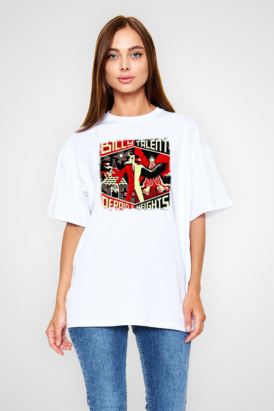 Billy Talent Baskılı Unisex Beyaz Oversize Tişört