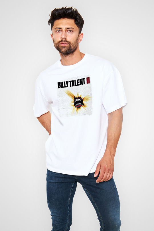Billy Talent Baskılı Unisex Beyaz Oversize Tişört