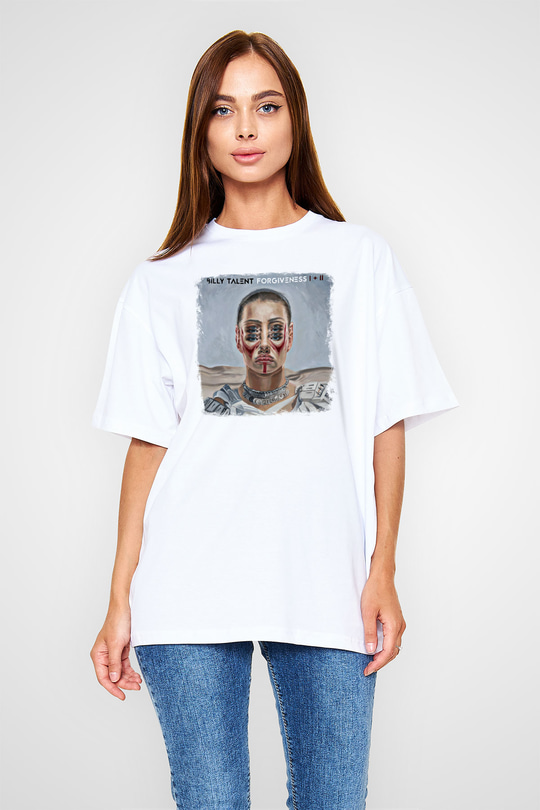Billy Talent Baskılı Unisex Beyaz Oversize Tişört