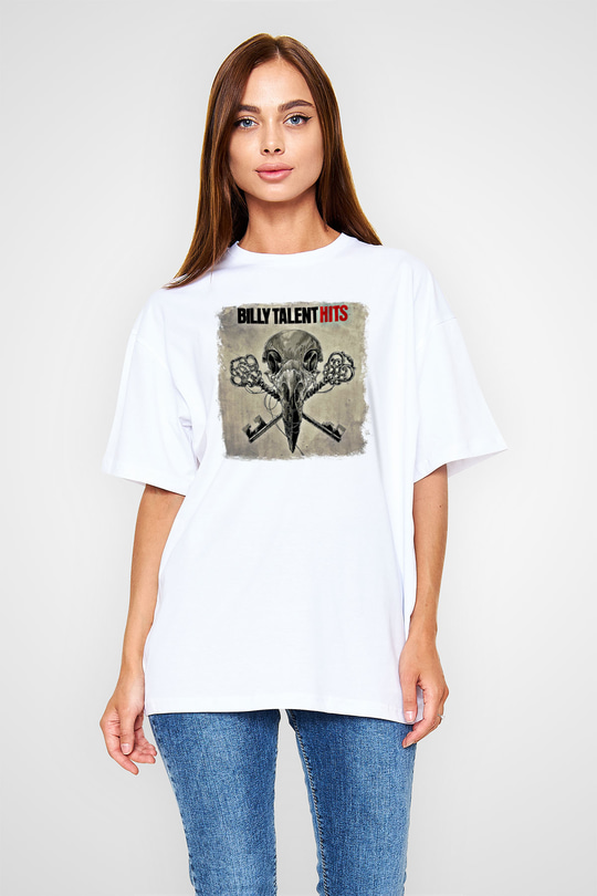 Billy Talent Baskılı Unisex Beyaz Oversize Tişört