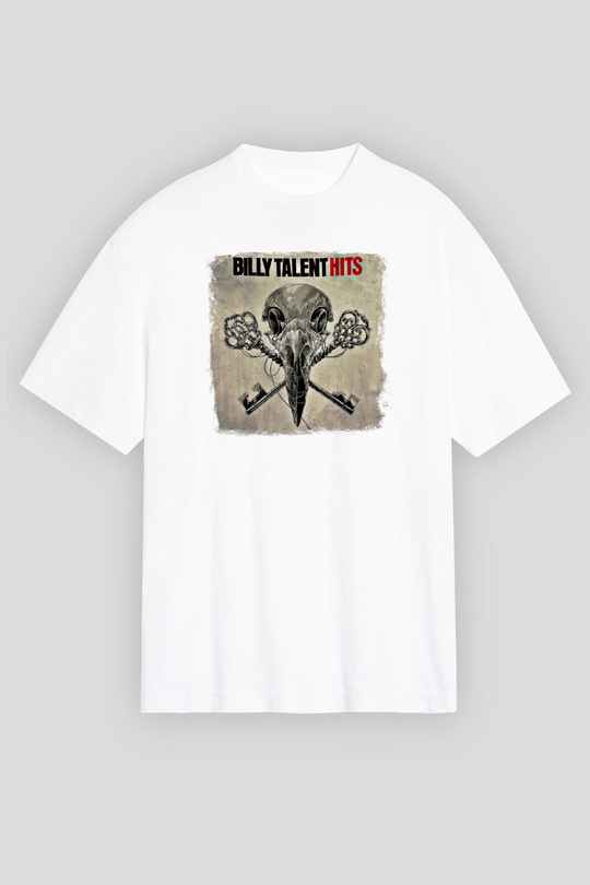 Billy Talent Baskılı Unisex Beyaz Oversize Tişört