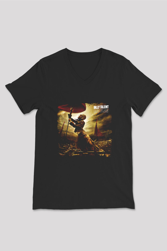 Billy Talent Baskılı Unisex Siyah V Yaka Tişört