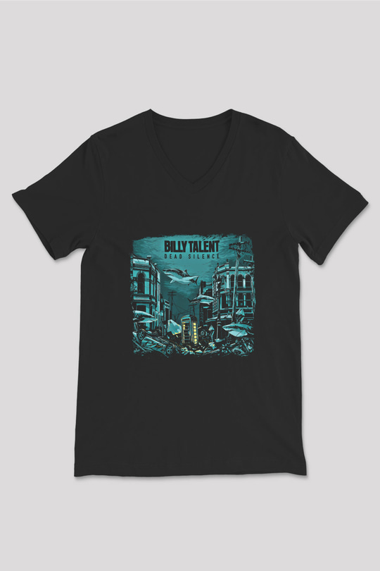 Billy Talent Baskılı Unisex Siyah V Yaka Tişört