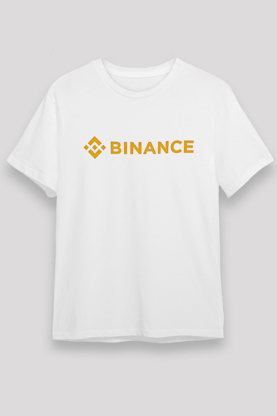 Binance Unisex Baskılı Beyaz Tişört - Tshirt