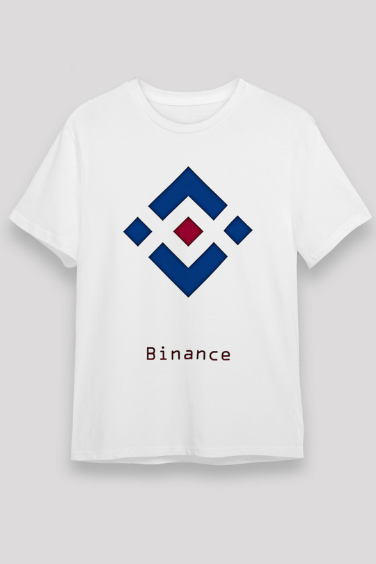 Binance Unisex Baskılı Beyaz Tişört - Tshirt