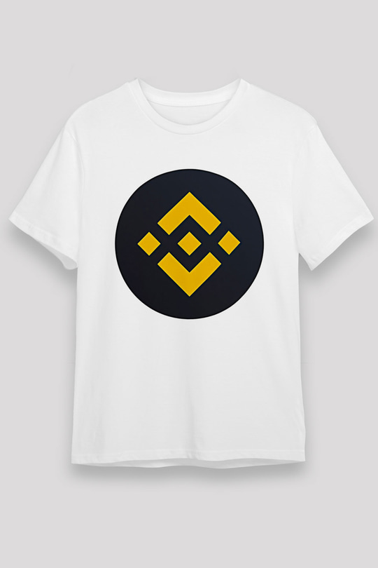 Binance Unisex Baskılı Beyaz Tişört - Tshirt