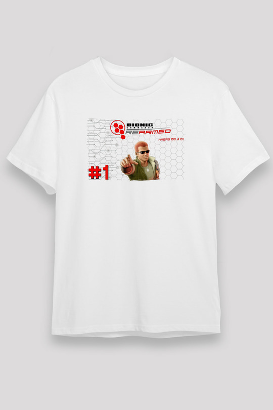 Bionic Commando Beyaz Unisex Tişört T-Shirt