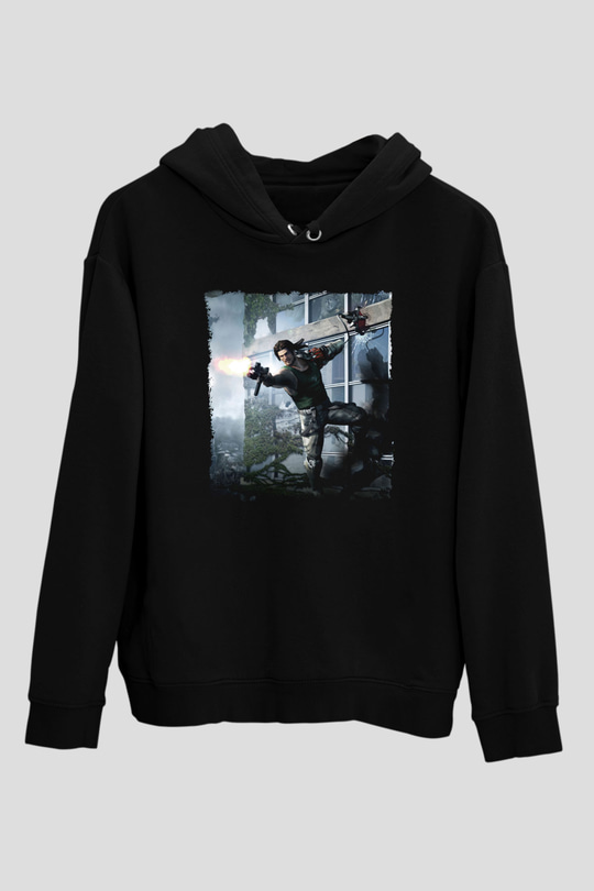 Bionic Commando Siyah Unisex Hoodie