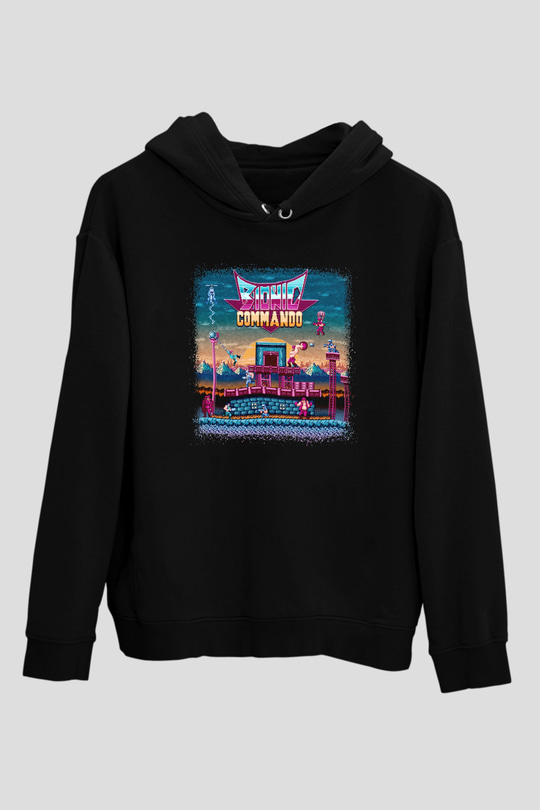 Bionic Commando Siyah Unisex Hoodie