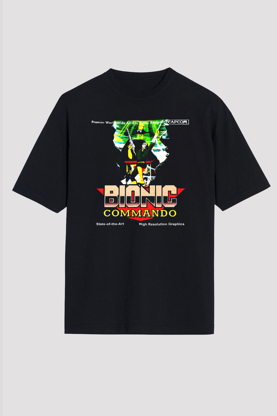 Bionic Commando Siyah Oversize Tişört