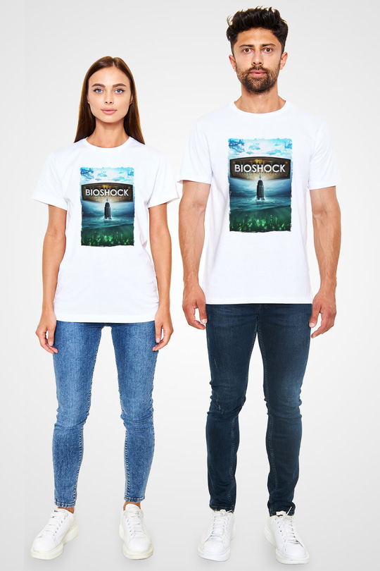 BioShock Beyaz Unisex Tişört T-Shirt