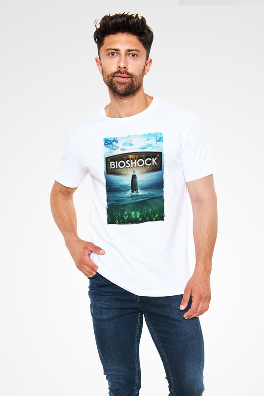 BioShock Beyaz Unisex Tişört T-Shirt