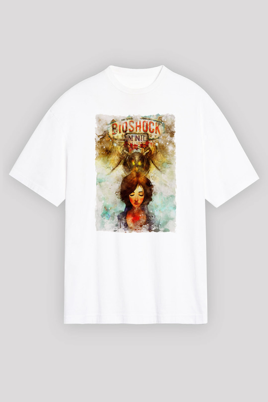BioShock Beyaz Oversize Tişört Oversize T-shirt