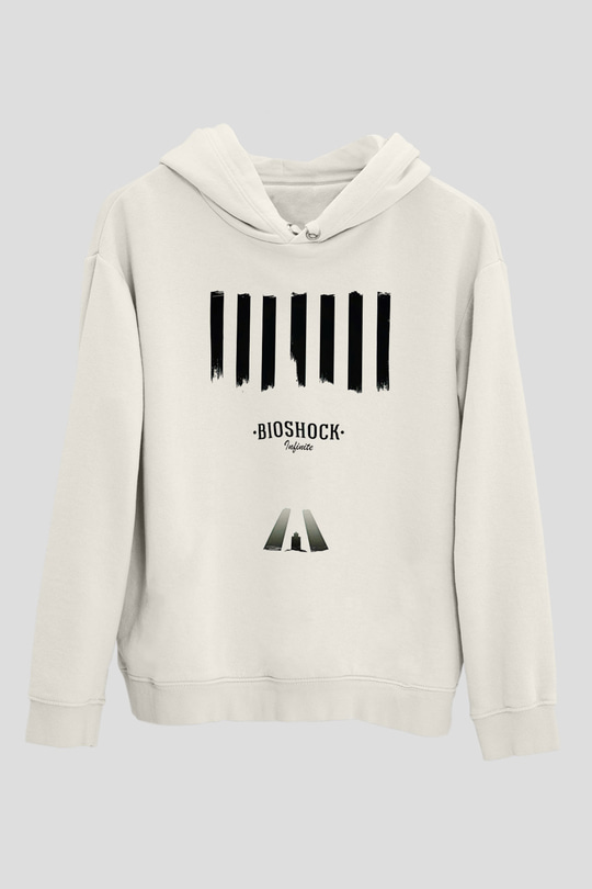Bioshock James Baskılı Beyaz Unisex Kapüşonlu Sweatshirt