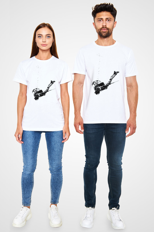 Bioshock James Baskılı Unisex Beyaz Tişört - Tshirt