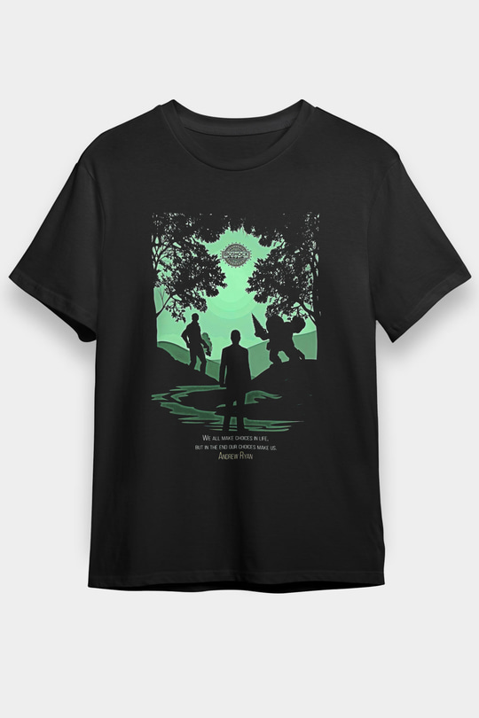 Bioshock James Baskılı Unisex Siyah Tişört - Tshirt