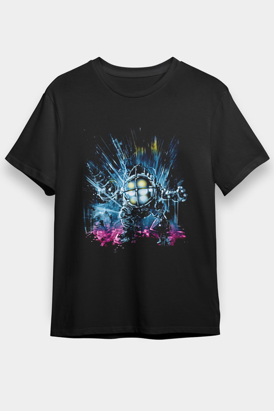 Bioshock James Baskılı Unisex Siyah Tişört - Tshirt