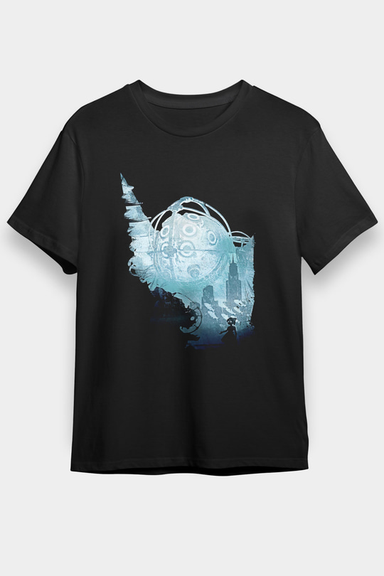 Bioshock James Baskılı Unisex Siyah Tişört - Tshirt