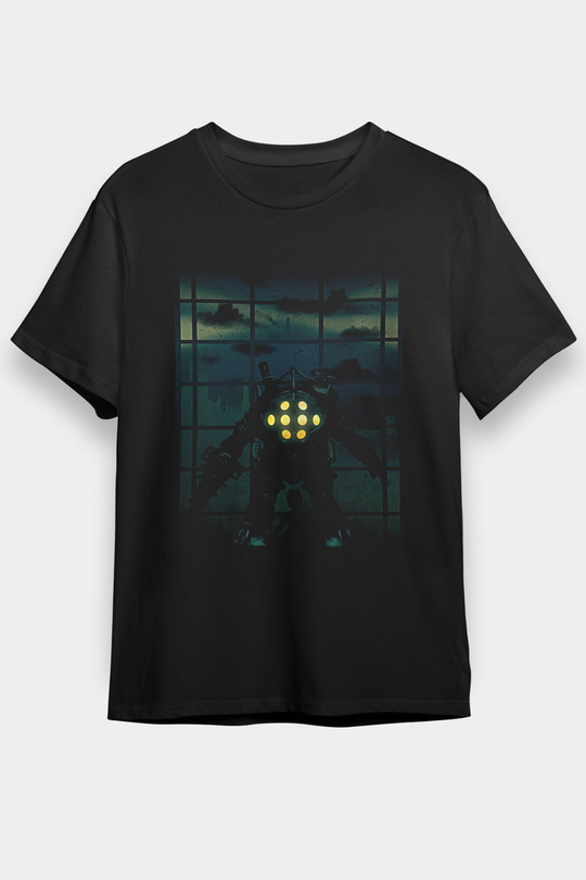 Bioshock James Baskılı Unisex Siyah Tişört - Tshirt
