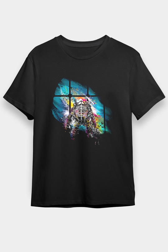 Bioshock James Baskılı Unisex Siyah Tişört - Tshirt