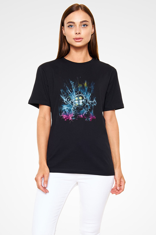 Bioshock James Baskılı Unisex Siyah Tişört - Tshirt
