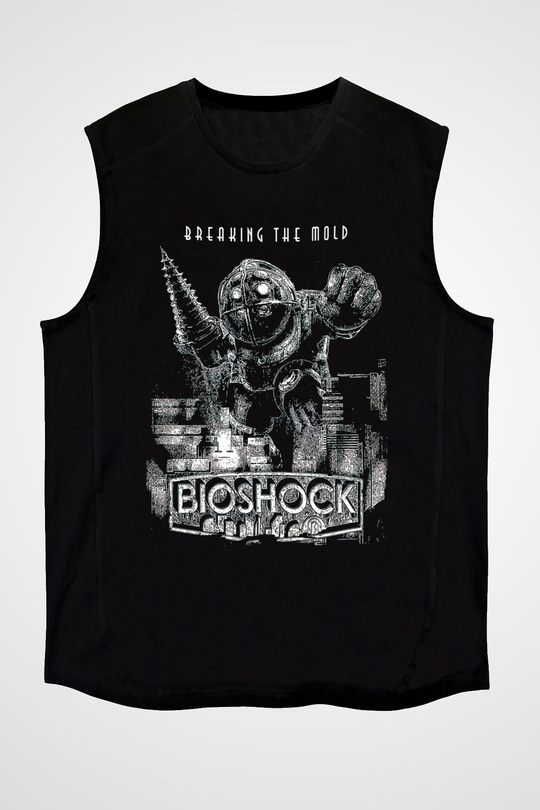 BioShock Siyah Unisex Kolsuz Tişört