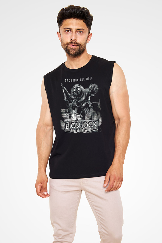 BioShock Siyah Unisex Kolsuz Tişört