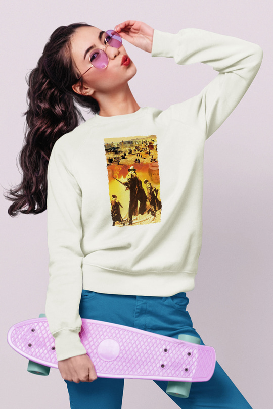 Bir Zamanlar Batıda (Once Upon a Time in the West) Baskılı Beyaz Sweatshirt