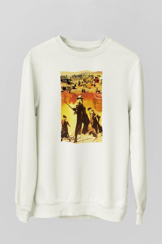 Bir Zamanlar Batıda (Once Upon a Time in the West) Baskılı Beyaz Sweatshirt