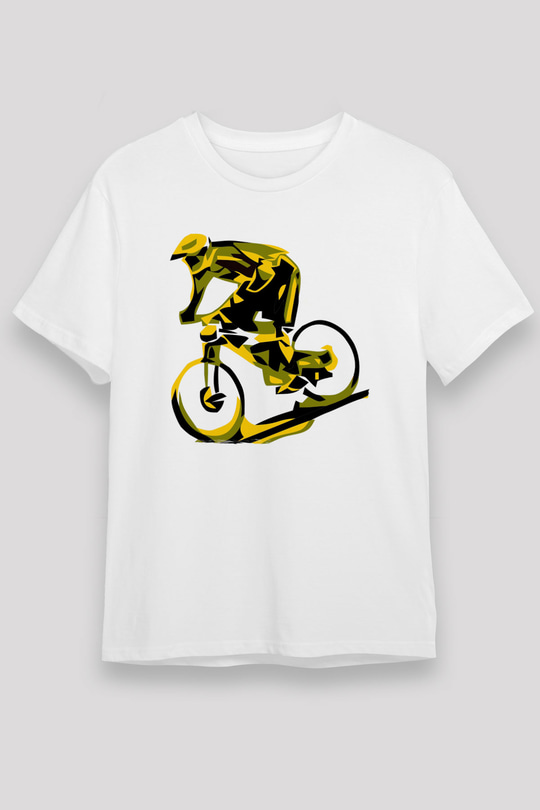 Bisiklet Beyaz Unisex Tişört T-Shirt - TişörtFabrikası