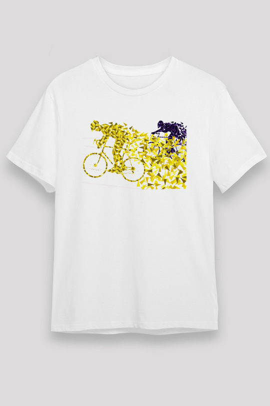 Bisiklet Beyaz Unisex Tişört T-Shirt - TişörtFabrikası