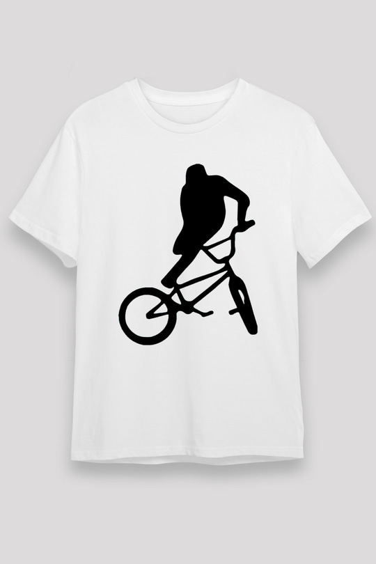 Bisiklet Beyaz Unisex Tişört T-Shirt - TişörtFabrikası