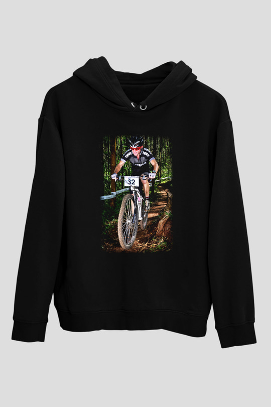 Bisiklet Siyah Unisex Hoodie